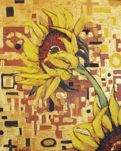 sunflower painting in acrylic
