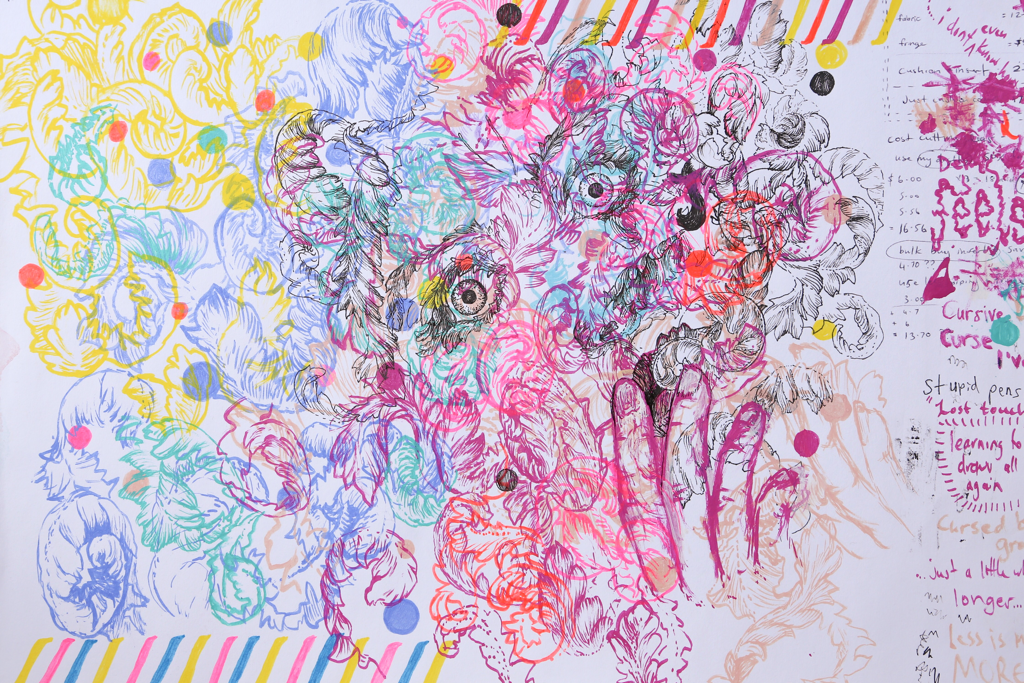 Psychedelic painting artist sketchbook drawing